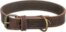 19005 Rustic fatleather collar, S-M: 34-40 cm/25 mm, dark brown