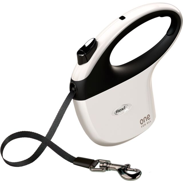 211701 flexi one - the avantgarde leash, S-L: 5 m, white/black