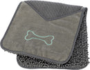 23577 Towel with mitt pockets, microfibre, 78 - 32 cm, grey
