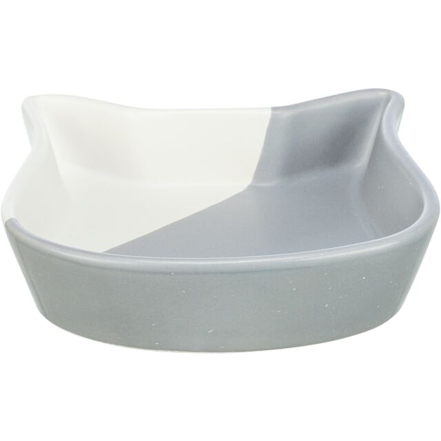 24792 Bowl, cat head, ceramic, 0.2 l/13 cm, grey/white