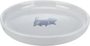 24802 Bowl, flat and wide, cat, ceramic, 0.6 l/x-Å¡Â· 23 cm, grey