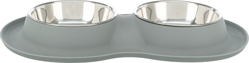 24983 Bowl set, silicone/stainless steel, 2 - 0.4 l/-Ã‚Â· 16 cm/40 - 5 - 23 cm, grey