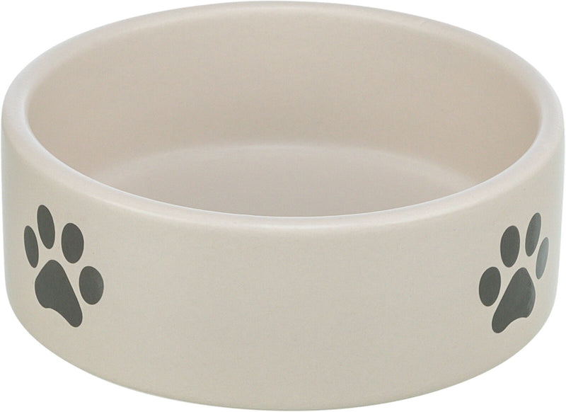 25222 Bowl, paw motif, ceramic, 1.4 l/diam 20 cm, light grey/grey