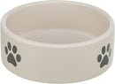 25221 Bowl, paw motif, ceramic, 0.8 l/diam 16 cm, light grey/grey