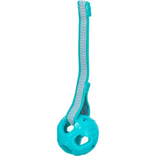 33545 Honeycomb ball with rope, TPR/polyester/rubber, 6 x 23 cm