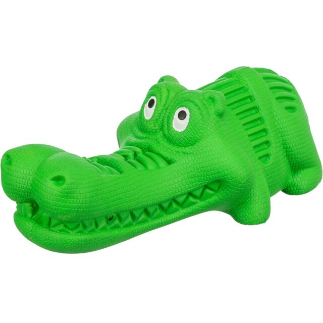 34934 Snack crocodile, natural rubber, 18 cm, green