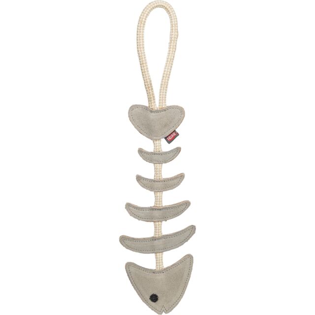 35993 Fishbone on a rope, leather/rope, 43 cm