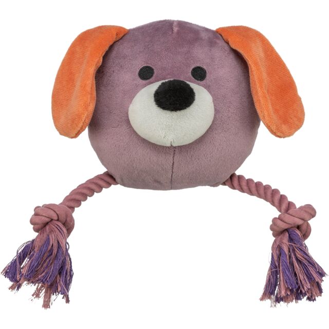 361004 Dog with rope, plush/rope, 27 cm