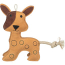 361031 Dog, standing, leather, 25 cm, brown