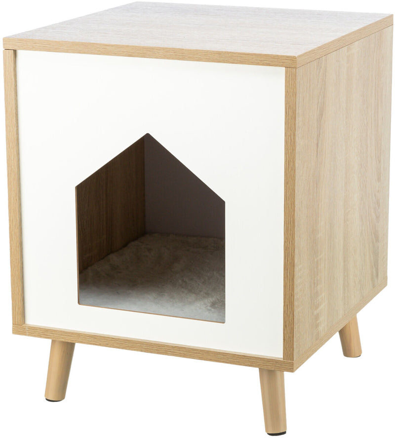 36312 Isa cave, wooden look, 40 x 50 x 40 cm, light brown/white