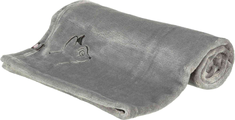 37209 Nilay blanket, plush, 90 Ç? 70 cm, grey