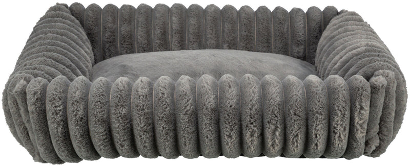 374021 Lonni bed, corduroy plush, rectangular, 80 x 60 cm, grey