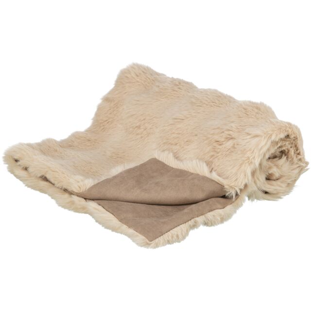 374110 Elli blanket, plush/suede, 70 x 50 cm, sand