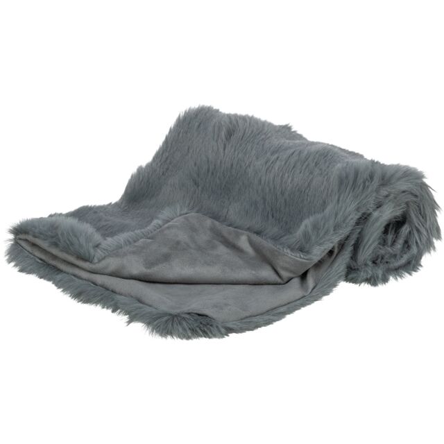 374115 Elli blanket, plush/suede, 150 x 100 cm, dark grey