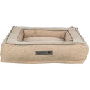 377518 Liano bed, woven fabric/velvet, rectangular, 120 x 90 cm, sand