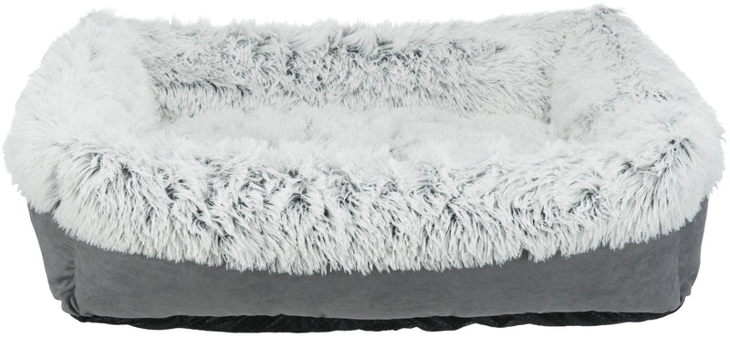 38024 Harvey bed, square, 100 x 75 cm, grey/white-black