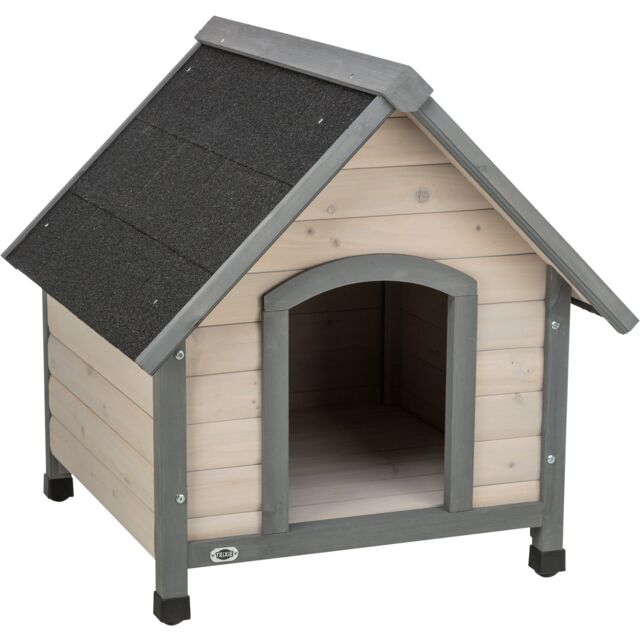 39536 natura dog kennel saddle roof, M: 77 x 82 x 88 cm, grey