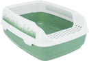 40398 Delio cat litter tray, with rim, 35 x20 x48 cm, green/white