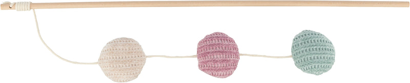 41193 Playing rod with 3 balls, wood/fabric, catnip, 40 cm