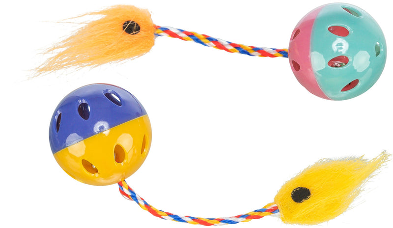 4165 Rattling balls with tails, diam. 4 cm, 2 pcs.