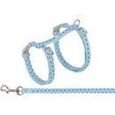 41913 Cat harness with lead, dotted, 28-45 cm/10 mm, 1.20 m, blue