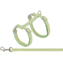 41915 Cat harness with lead, velvet, 28-45 cm/10 mm, 1.20 m, green