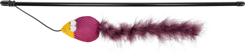 45289 Playing rod with bird and feathers, 50 cm
