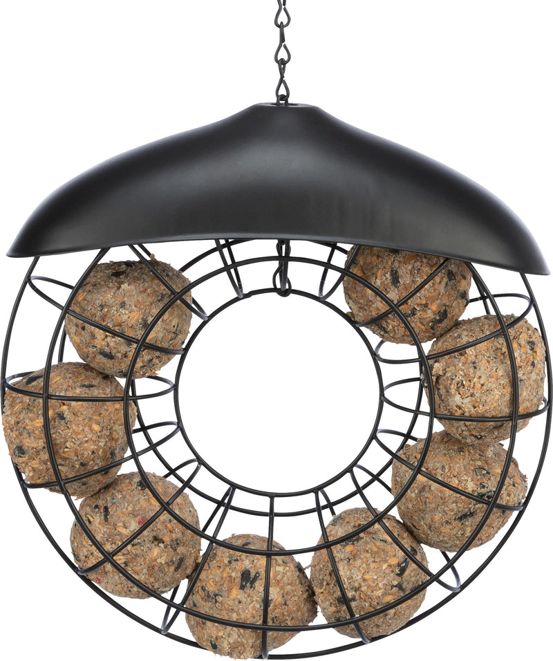 55427 Fat ball feeder/roof, round, 8 fat balls, metal