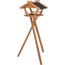 55816 natura bird feeder with stand, pine wood, 52 x 34.5 x 33.5 cm/1.34 m, brown