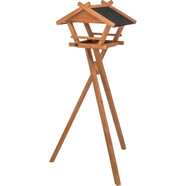 55816 natura bird feeder with stand, pine wood, 52 x 34.5 x 33.5 cm/1.34 m, brown