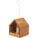 55817 natura bird feeder, hanging & silo, pine wood, 20 x 24 x 20 cm, brown