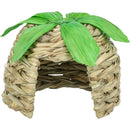 61114 House with corn leaves, grass, round, 16 x 12 x 16 cm