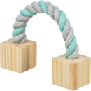 6186 Playing rope with wood for small animals, 20 cm