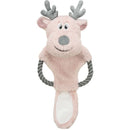 92005 Xmas Reindeer with rope, plush/cotton, 47 cm