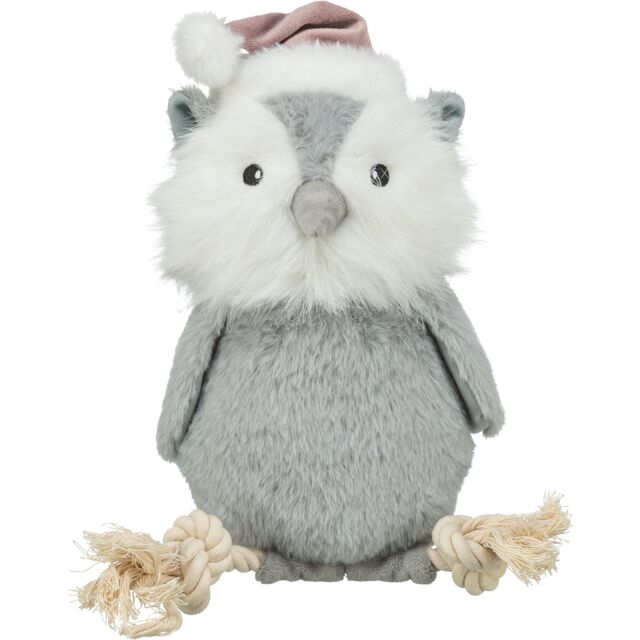 92007 Xmas Owl, plush/rope, 31 cm