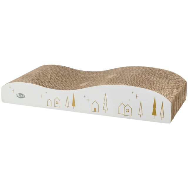 92017 Xmas cardboard, catnip, 43.5 x 8 x 20 cm, white/gold