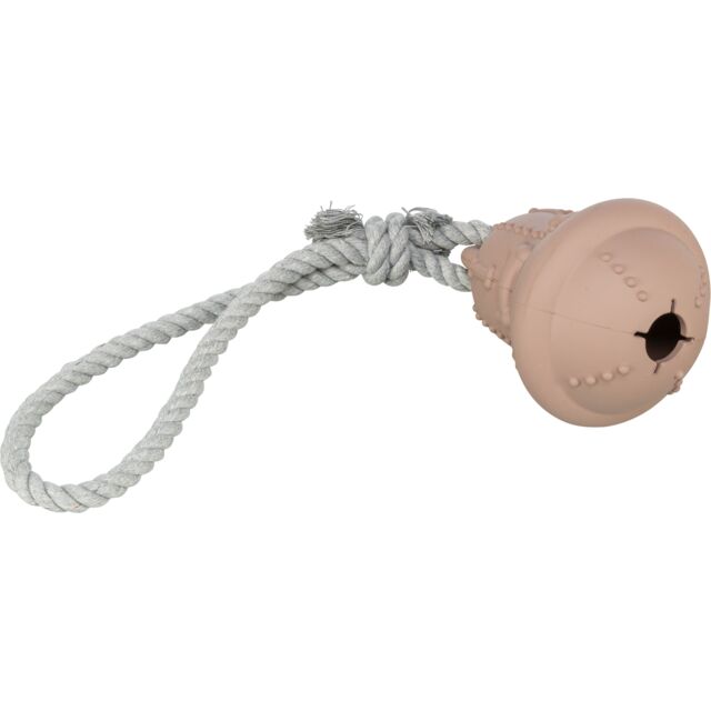 92018 Xmas bell with rope, natural rubber/rope,  12/36 cm, beige
