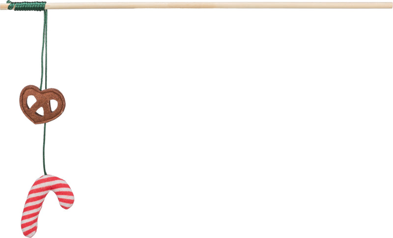 92454 Xmas playing rod candy cane, wood, 48 cm
