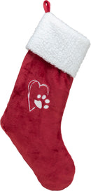92626 Xmas stocking, plush, 47 cm, red/white