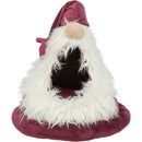 927131 Xmas cave dwarf, velvet look, 45 x 47 cm, bordeaux