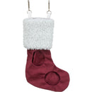 927137 Xmas hay christmas stocking, cotton/lambskin look, 13 x 20 cm, red/white