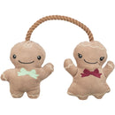 927165 Xmas gingerbread couple on rope, plush/rope, 22 cm