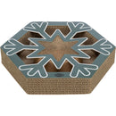 92770 Xmas snowflake with balls, cardboard, 33 x 6 x 28 cm, petrol