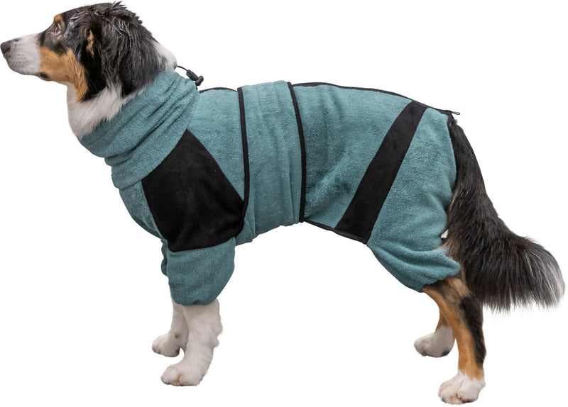 23855 Bathrobe and home overall for dogs, terry cloth, L: 62 cm, petrol