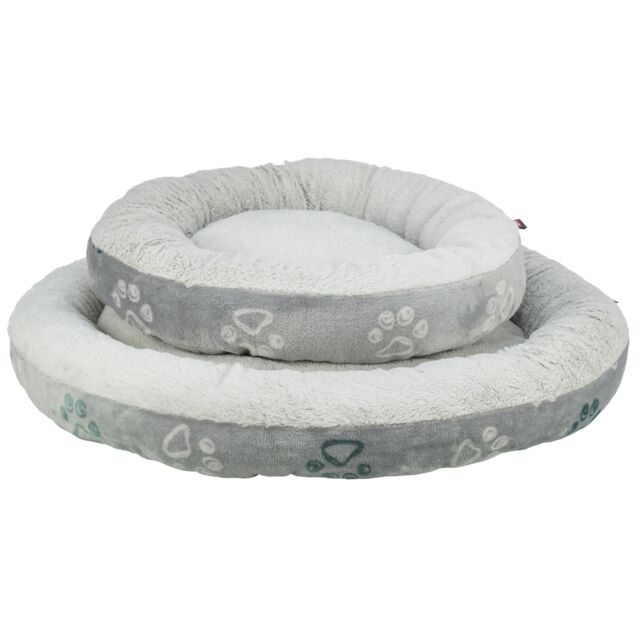 377027 Jimmy Soft bed, flanell/plush, round, 70 cm, light grey