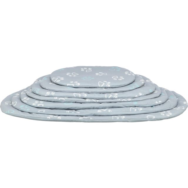 377116 Jimmy cushion, cotton look, oval, 86 x 56 cm, light grey