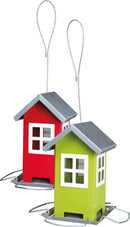 55630 Bird feeder, 1,000 ml/19 x 20 x 19 cm, red/silver