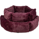 927124 Xmas bed stars, round, 60 cm, bordeaux