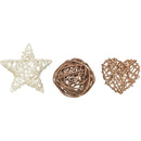 927139 Xmas rattan set, 3 pcs., 5-6.5 cm