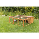 62280 Outdoor Run with Cover, Wood, 150 x 53 x 150 cm, dark brown